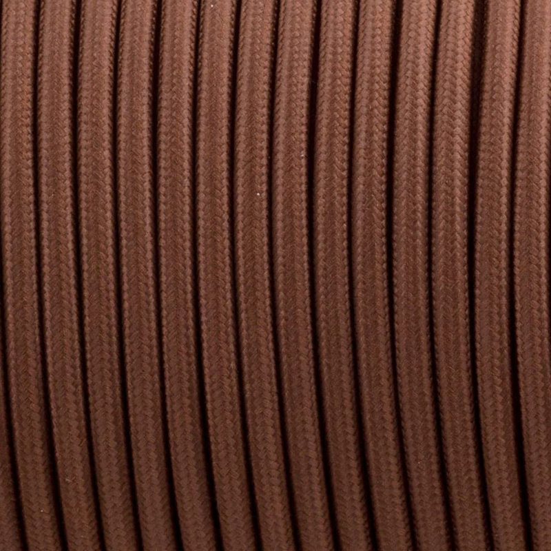 Alasia Cord - Fabric Cable 1m 2 Core Round Electrical Wire for Lamps, Brown