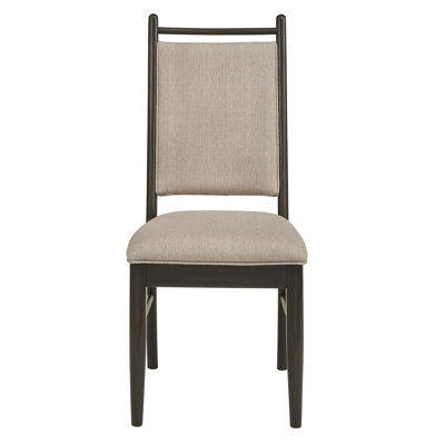 Cipolla Wood Finish Beige Fabric Dining Chair