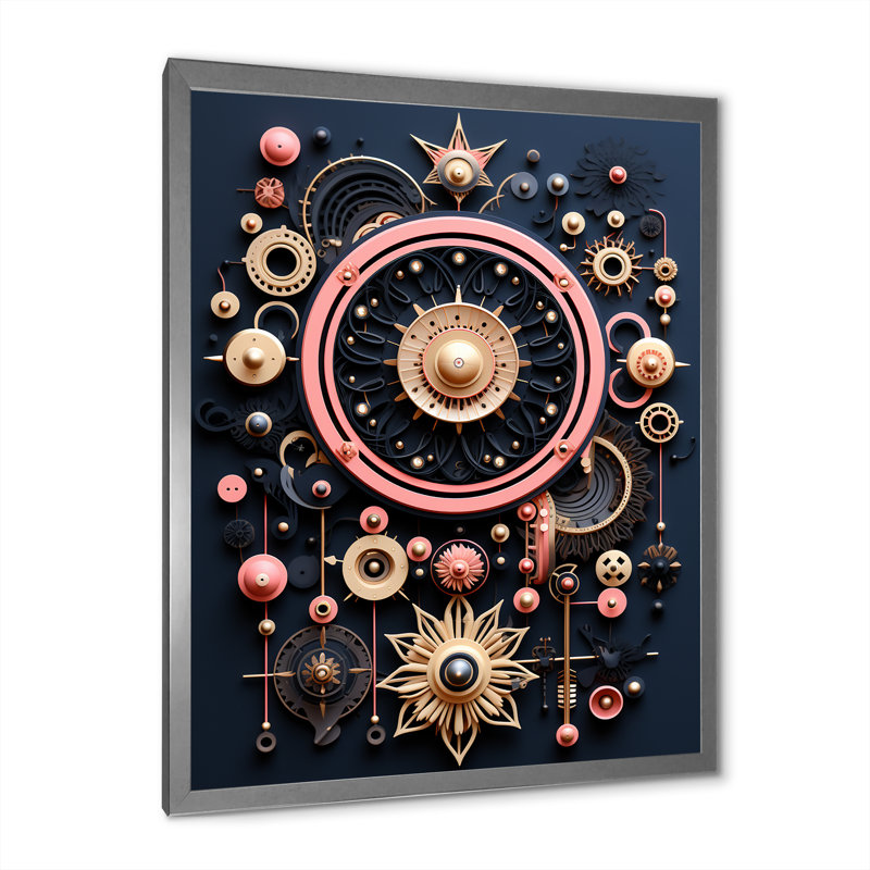 Ancienne sagesse à travers la galaxie sarcelle - décoration murale géométrique moderne, H 44 po x l 34 po x P 1,5 po