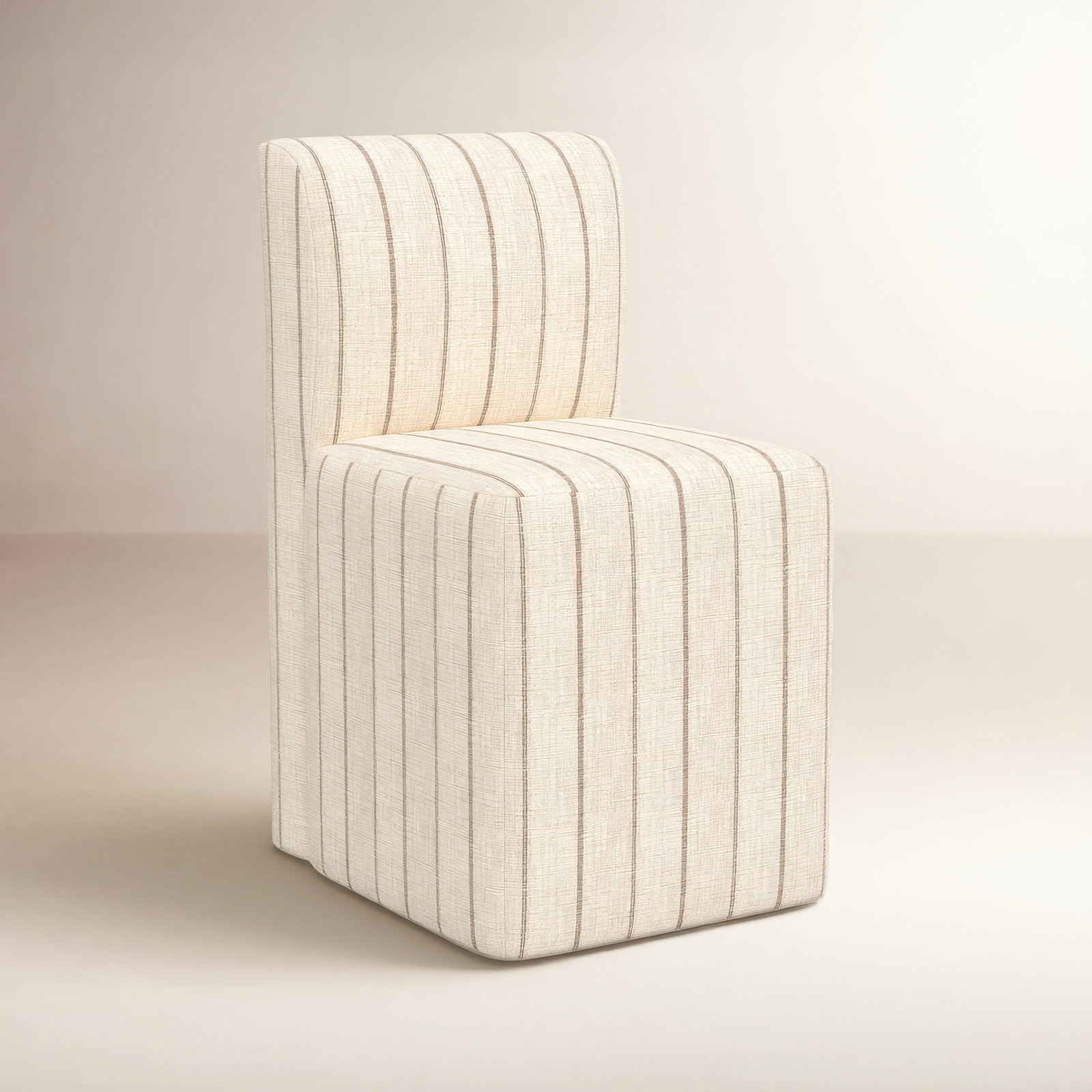 Mendy Side Chair, Fritz Charcoal Stripe