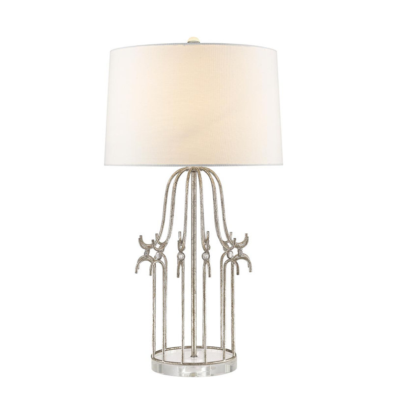 Nixon Metal Table Lamp, Distressed Silver