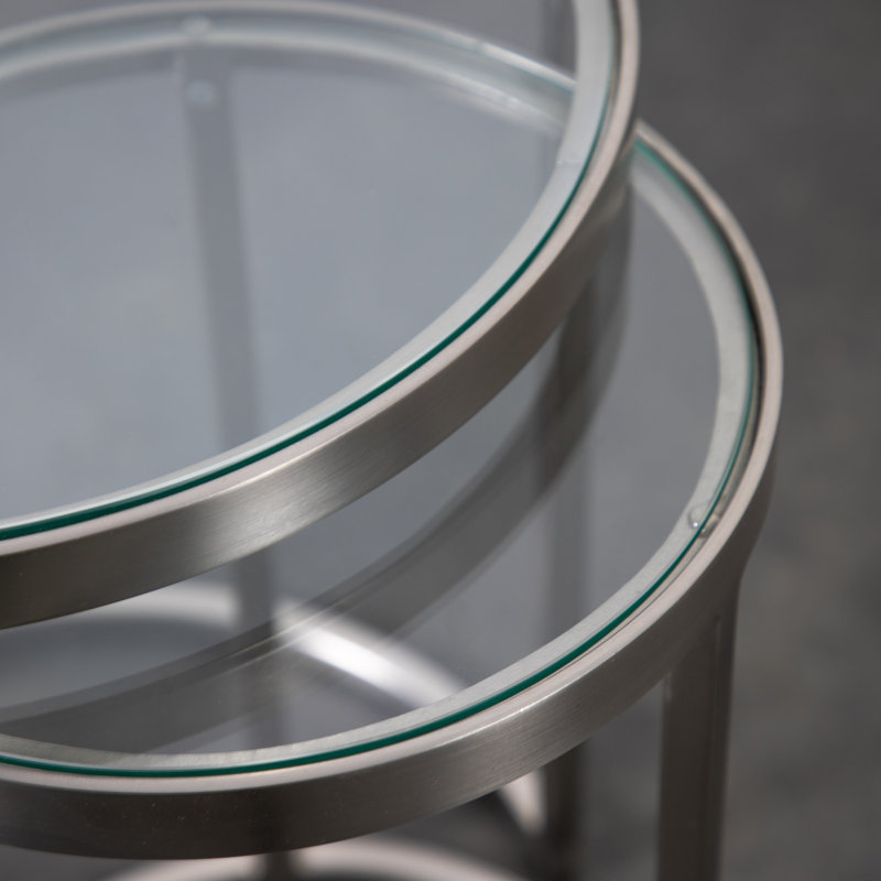 Rowe 2 Piece Nest of Tables, Silver