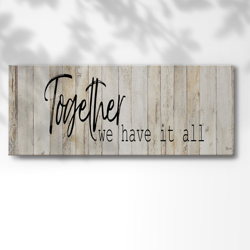 «Together We Have» sur toile, H 20 po x l 50 po x P 1,5 po