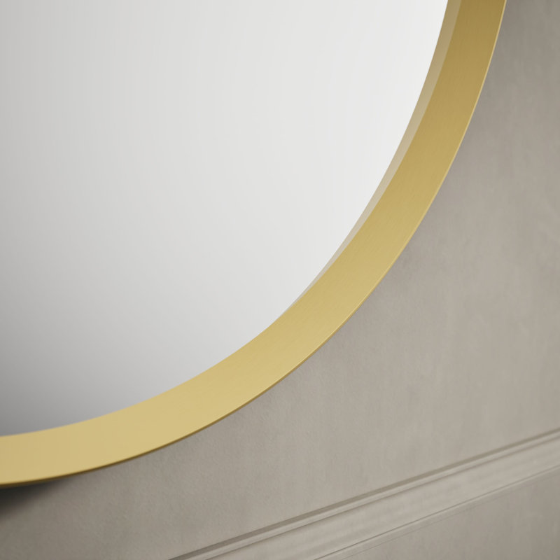 Essential Decorative Bathroom / Vanity Mirror, Moderne Brushed Gold, 40" x 20"