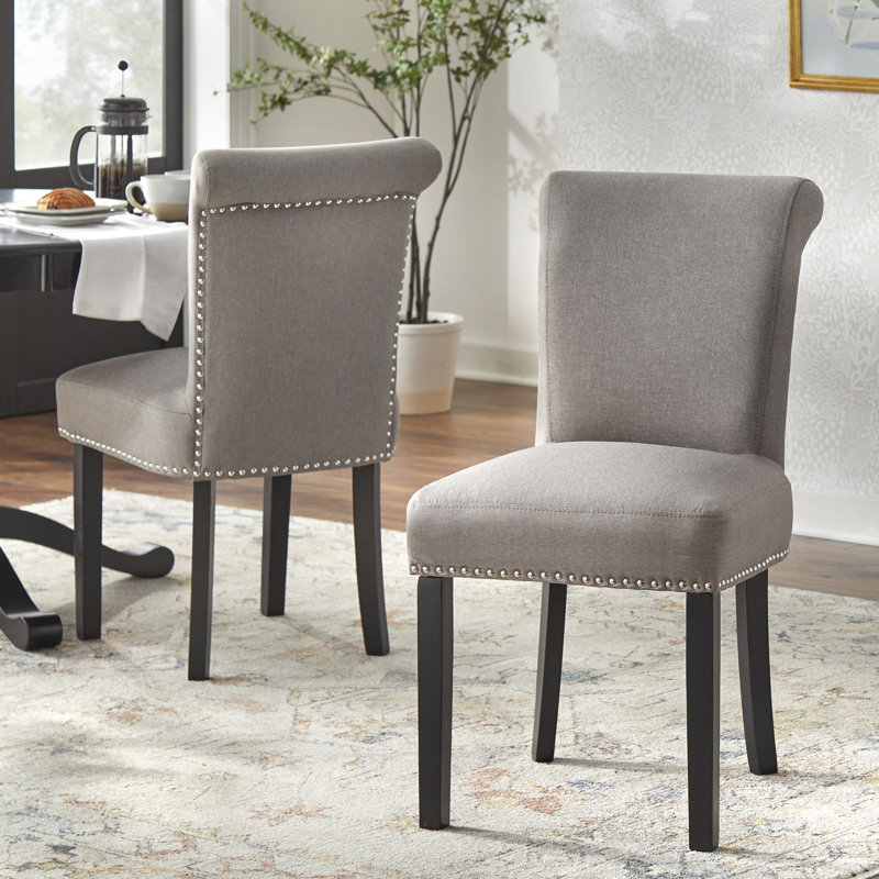 Ozias 18.75'' H Tufted Upholstered Parsons Chair, Gray