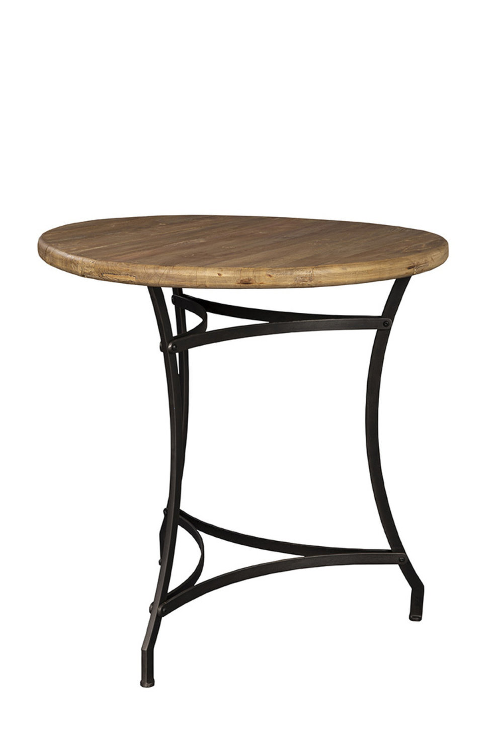 Furniture Classics Tripod Round Solid Wood Top Metal Base Dining Table