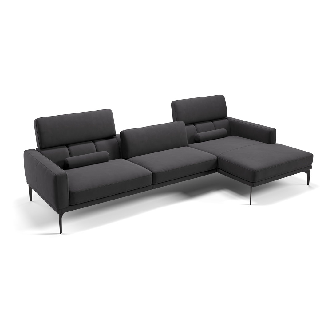 Perspections Stoff Ecksofa Czupka Cognac Links mit Funktionen