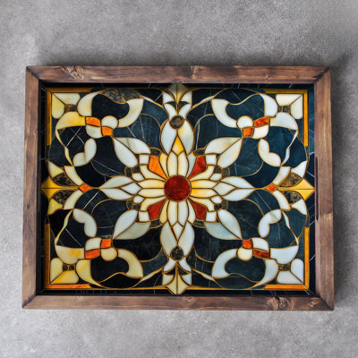 Elegant Solid Wood Tray, 18.9 x 15.0 x 1.6 inches | UV Printed on 0.2-inch Thick MDF | Perfect for Serving, Organizing, and Home Décor | Durable and Stylish Design for Any Occasion