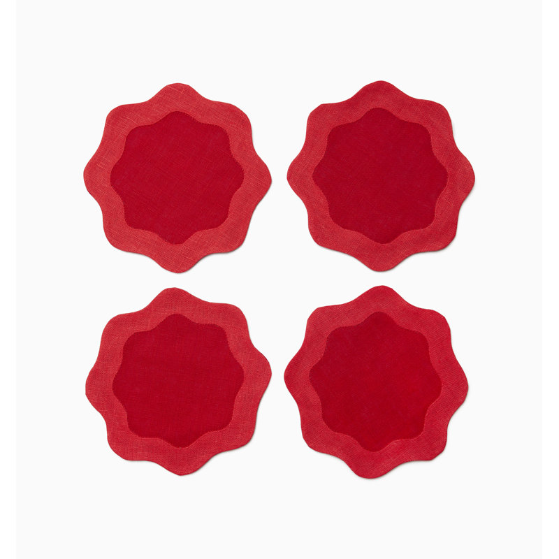 Ondulato Linen Novelty Napkins, Poppy