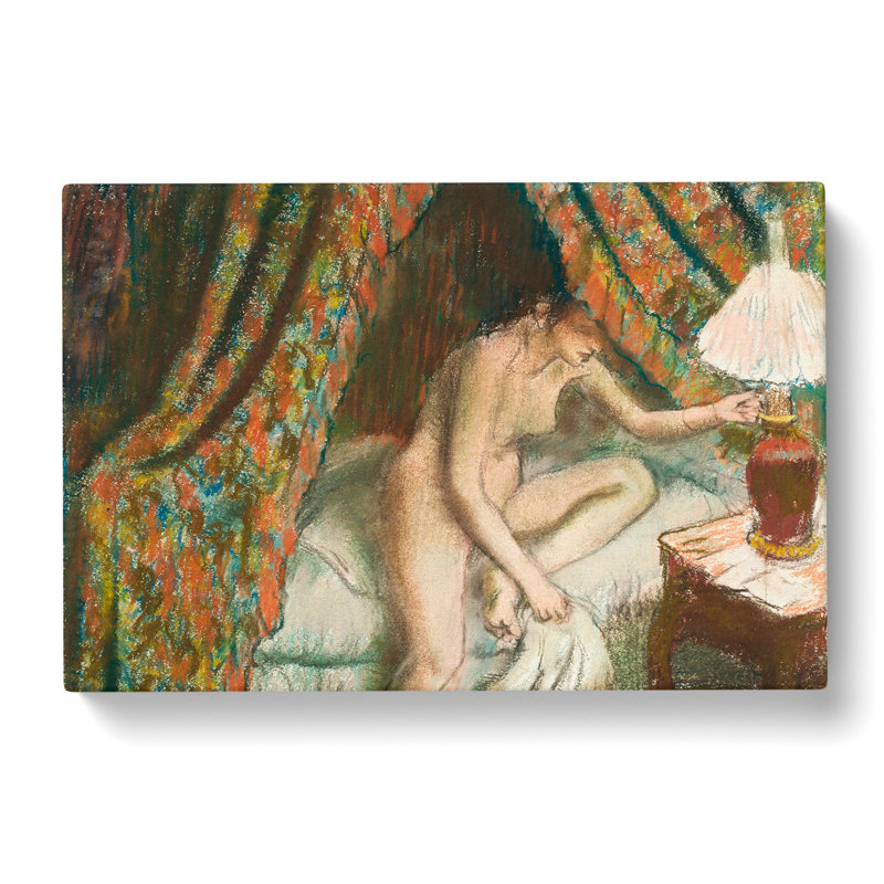 Naked Woman In Bed by Edgar Degas - Wrapped Canvas Painting, 35cm H x 50cm W x 3cm D