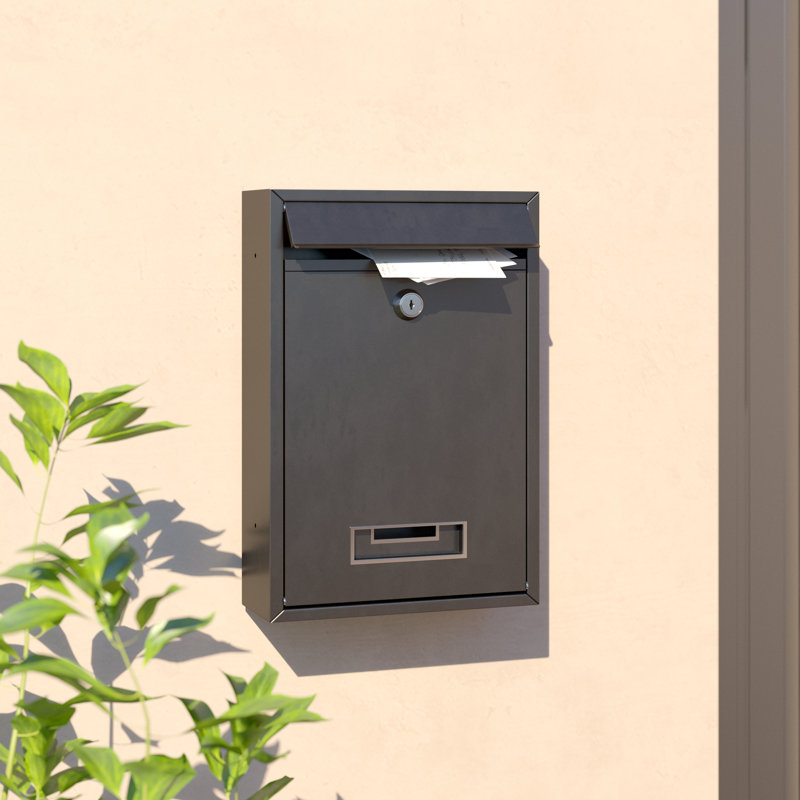 Wall Mounted Post Box, Dark Grey