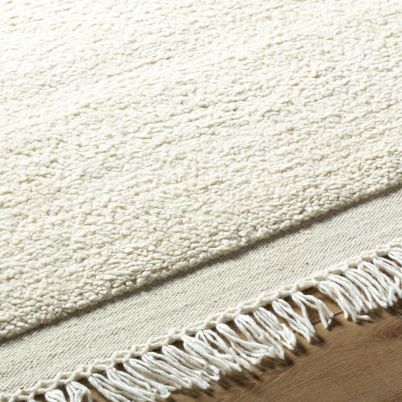Mabel Hand Tufted Wool Area Rug in Tan, Rectangle 2' x 3'