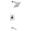 Icon Collection Shower System: 8" Square Rain Shower Head, Tub Spout, & Rough-in Valve Included - Chrome Polished-92460924