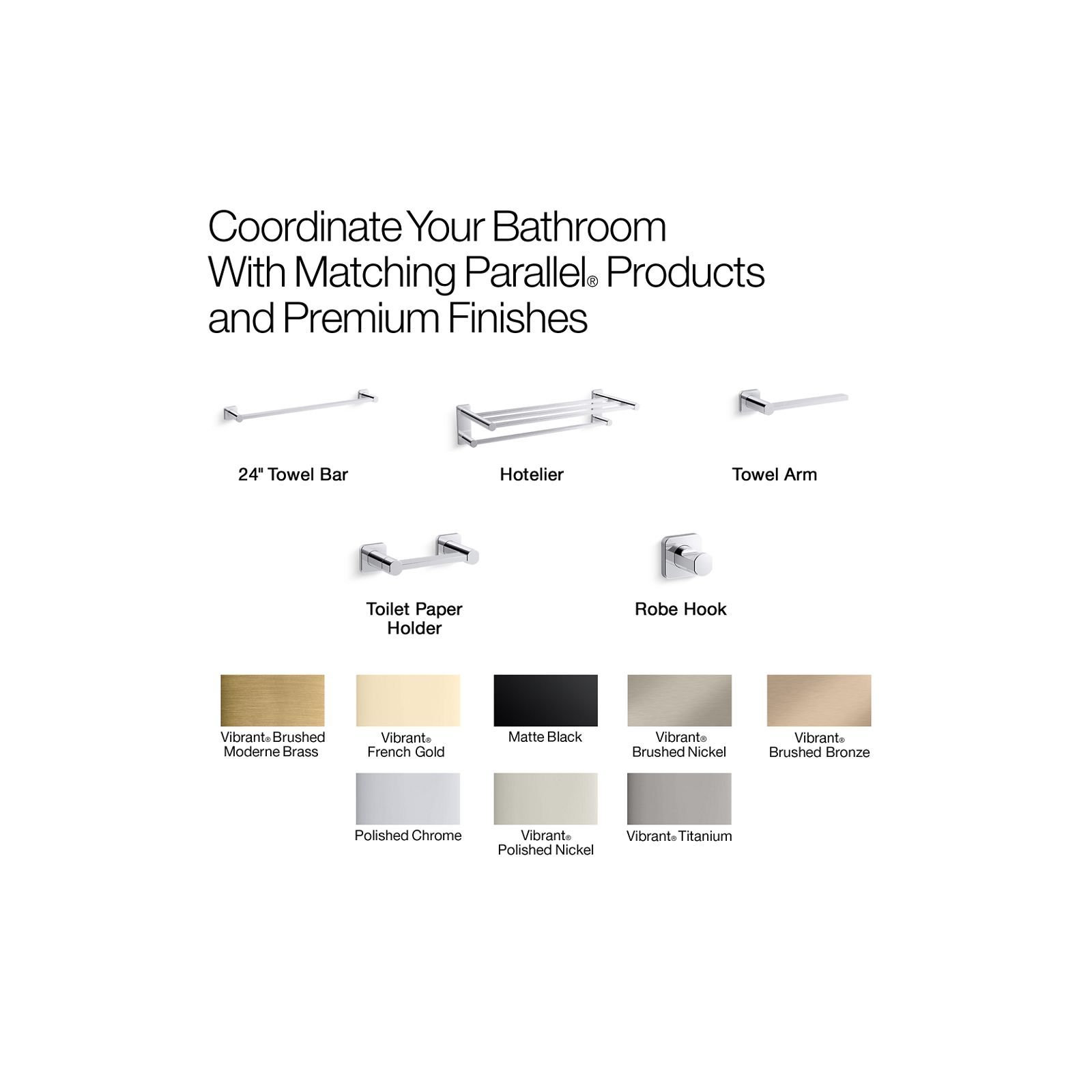 Parallel Robe Hook, Polished Chrome