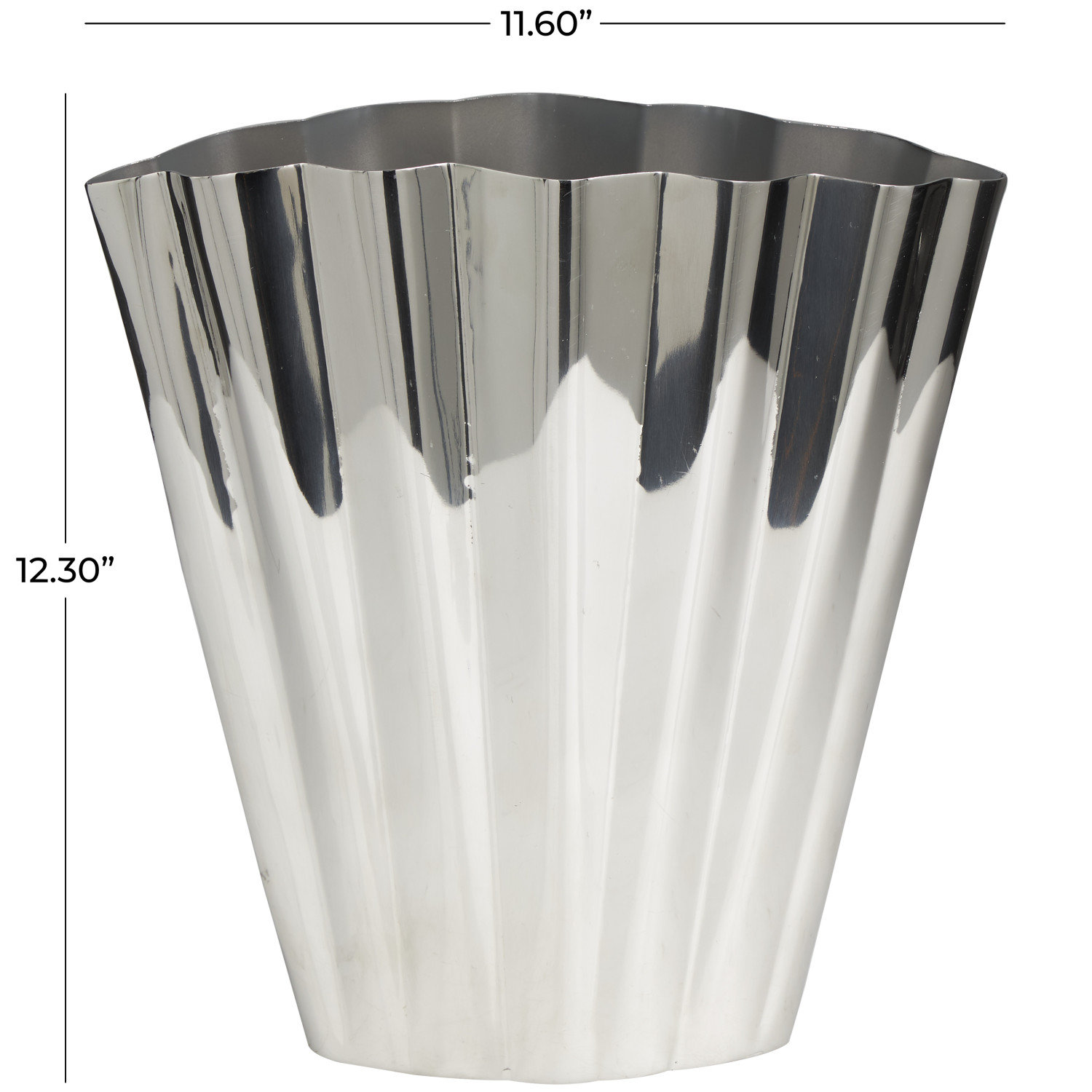 Giule Stainless Steel Table Vase, 12.3" H x 11.6" W x 5.05" D