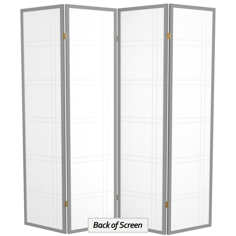 70.5" Tall Double Cross Shoji Panel Room Divider, 4, 5 ft, Natural