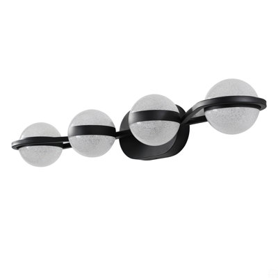Luminaire de salle de bain à DEL avec abat-jour en acrylique sable cristal, luminaire décoratif mural 4 lumières