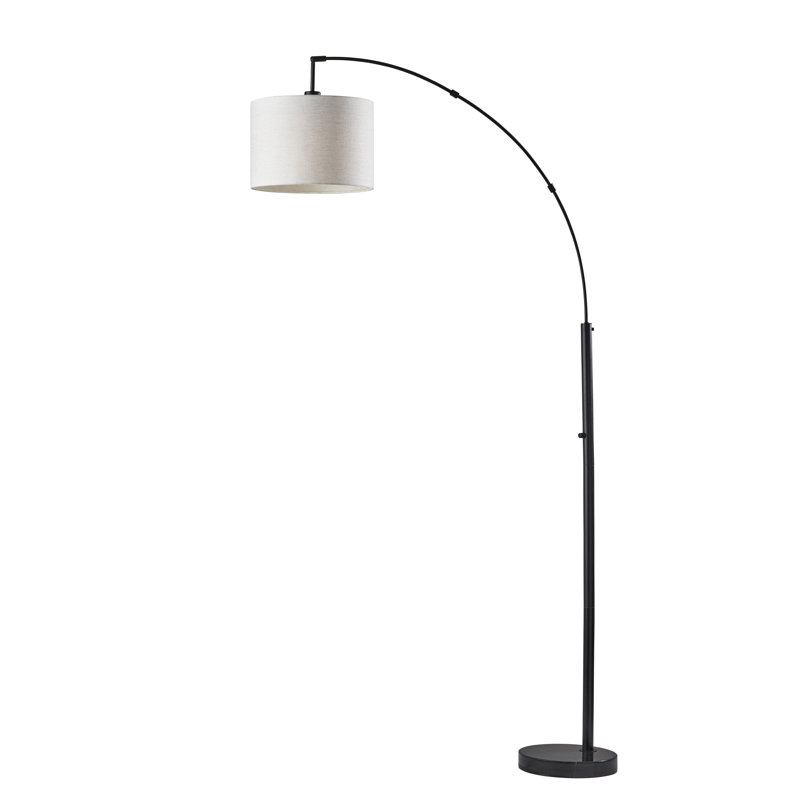 Lampe sur pied arquée 73,5 po Felice, Noir, Taupe