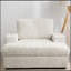 Canapé-lit surdimensionné de 42 po pour l'intérieur, en fausse fourrure de lapin avec repose-pieds et accoudoirs de rangement, porte-gobelets, fauteuil-lit rembourré, canapé-lit avec siège profond pour le salon, la chambre à coucher,-696551131