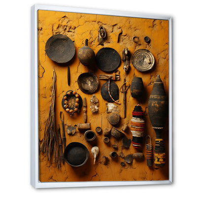 Black African Pottery Canvas - Boho Pottery Wall Art Decor
