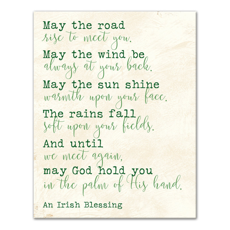 «Irish Blessing», reproduction d'art textuel sur toile tendue
