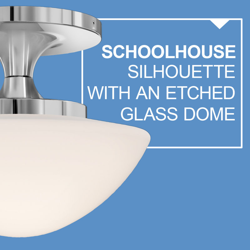 Hinkley Knox Semi-Flush Mount Schoolhouse Ceiling Light, Chrome