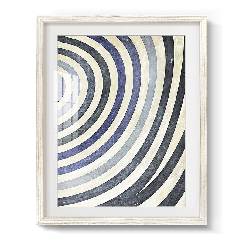 Anneaux d'abstrait I - impression encadrée, H 19,5 po x l 16,5 po, Blanc