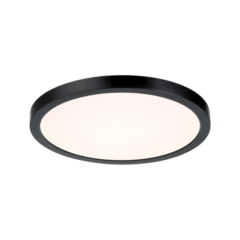 LED Flush Mount, 0.9" H x 12" W x 12" D, Black