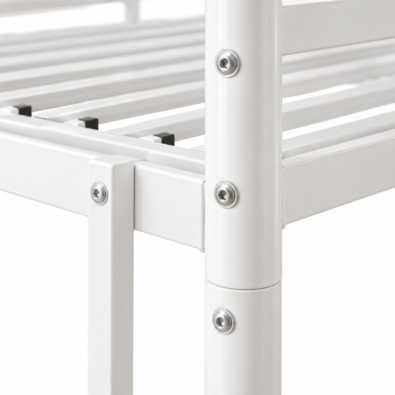 Lit superposé moderne en métal blanc avec design convertible