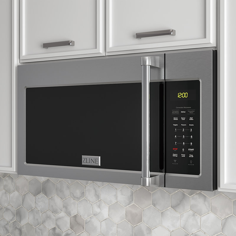 ZLINE 30 in. Over-The-Range Convection Microwave Oven in Steel with Traditional Handle, Satin Stainless Steel