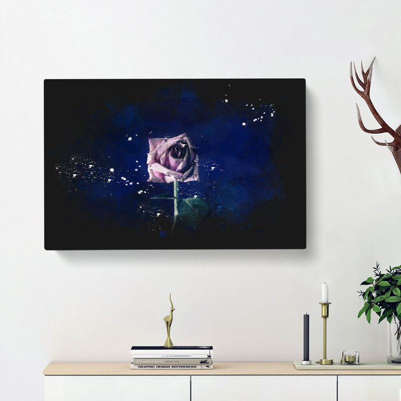 Dying Purple Rose - Wrapped Canvas, 50cm H x 76cm W x 3cm D