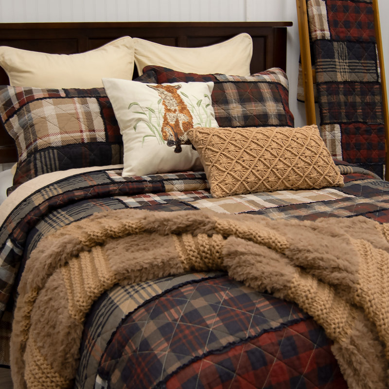 LJ Plaid 2pc Cotton  Quilt Set