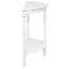 Console de 42 po, rétro blanc laiteux avec motif en nuage et tablette ouverte, bois massif pour table d'entrée, blanc, plateau en demi-lune