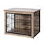 Cage pour chien de taille moyenne en bois avec deux portes - Coffre intérieur moderne