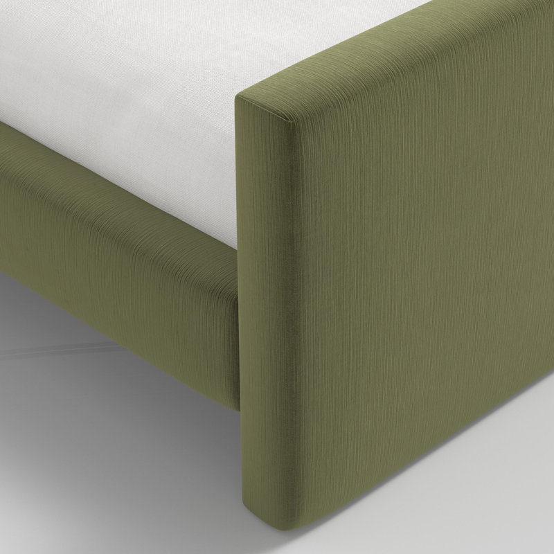 Upholstered Bed, Twin, Moss Performance Velvet