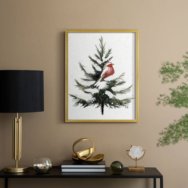 «Christmas Holiday Art» CECLII, reproduction d'art encadrée - bois massif, H 21 po x l 17 po, Doré