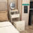 3 In 1 Vanity Desk With Mirror And Light ,Small Makeup Vanity Set With Charging Station, With 2 Drawers And Open Storage Space, With Upholstered Stool, Compact Dressing Table Writing Desk For Small Sp