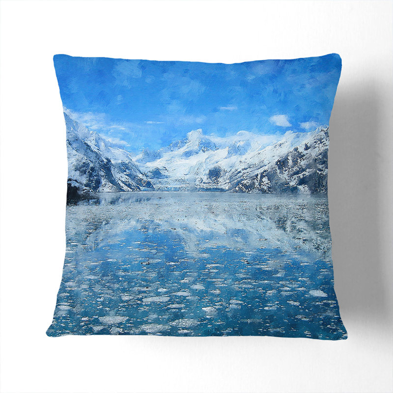 Alaskan Mountain and Lake Vol.2 Scatter Cushion, 40cm H x 40cm W x 15cm D, Stone