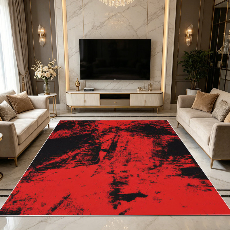 1PC Modern Abstract Wavy Color Block Farmhouse Style area rugs for Living Room, Soft and Comfortable, Suitable for all seasons, easy-to-maintain, machine washable Indoor floor mat, Under Table Farmhouse suitable for dining room, bedroom, home