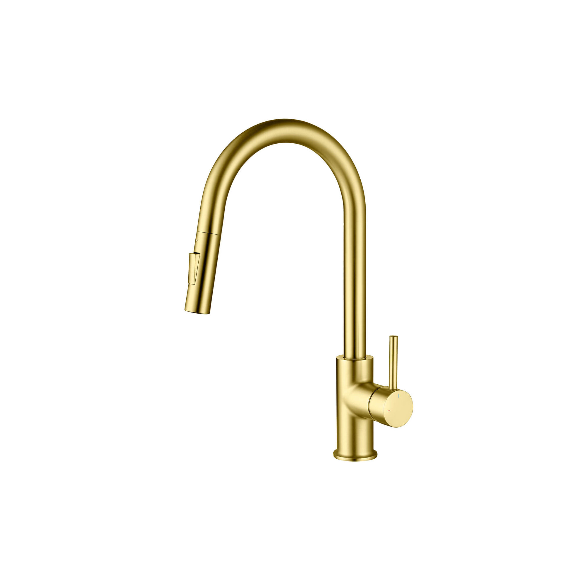 Pull Down Single Handle Kitchen Faucet, Brushed Gold