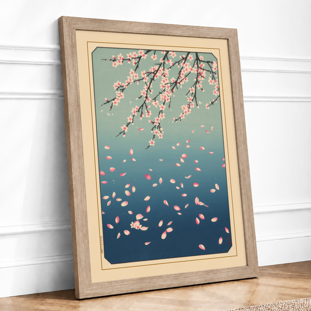 Moonlit Cherry Blossom Japandi - Framed Print