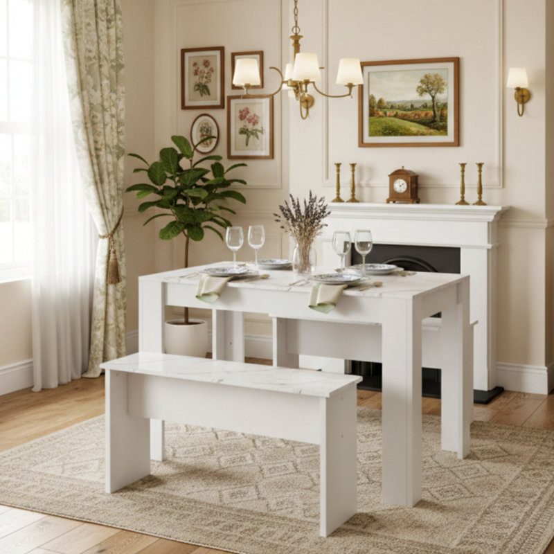 Rigoberto 4 - Person Dining Set, Grey