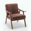 Chaise d'appoint Mid-Century avec microfibre (brun clair)-575821398