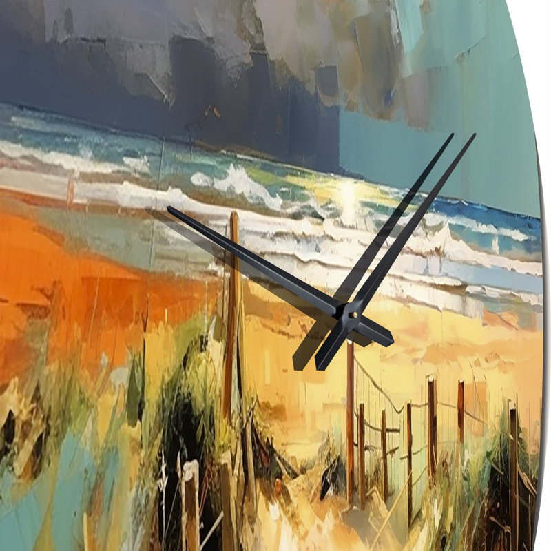 Horloge murale en métal Beach I, Moyenne