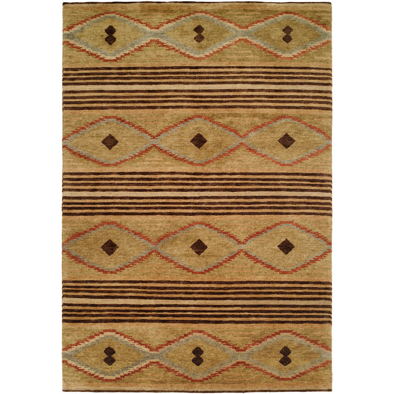 Graviett Wool Southwestern Area Rug in Beige, Runner 2'6" x 8'