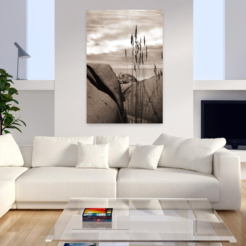Art mural contemporain plage, H 48 po x l 32 po