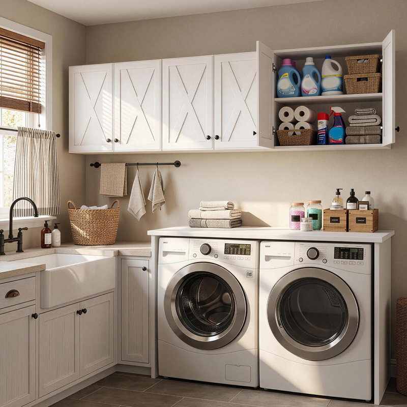 24" W Farmhouse Laundry Room Wall Cabinets