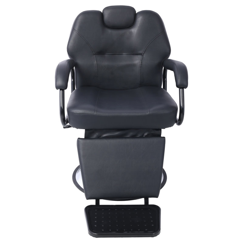 Fauteuil de coiffeur hydraulique tout usage pour salon de coiffure et barbier, similicuir noir