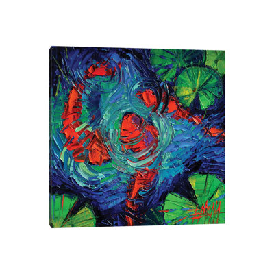 Turquoise Swirls 1 Piece Wrapped Canvas Painting