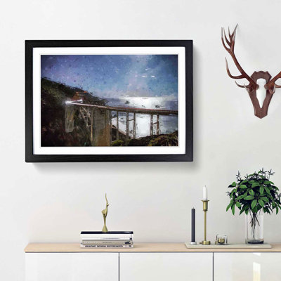 Bixby Creek Bridge in California in Abstract - Picture Frame Graphic Art Print